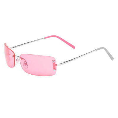 Alternate view of Gemini Rimless Sunglasses in Pink