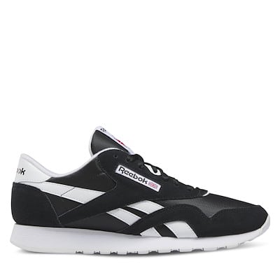 Main view of Men's Classic Nylon Sneakers in Black/White