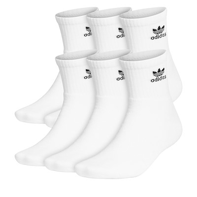 Six Pack Cushioned Trefoil Ankle Socks in White