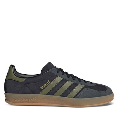 Men's Gazelle Indoor Sneakers in Black/Green