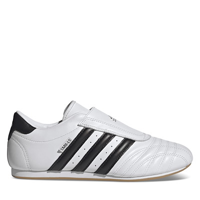 Main view of Baskets Taekwondo sans lacets blanches et noires pour femmes