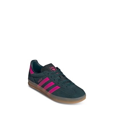 Women's Gazelle Indoor Sneakers in Dark Green/Pink Alternate View