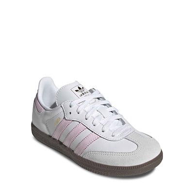 Little Kid's Samba OG Sneakers in White/Pink Alternate View
