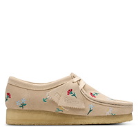 Mocassins Wallabee à broderies florales taupe pour femmes