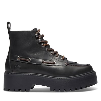 Bottes à plateforme Stone Street Stone à 7 œillets noires pour femmes