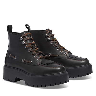 Bottes à plateforme Stone Street Stone à 7 œillets noires pour femmes Alternate View