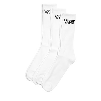 Men's 3-Pack Classic Crew Socks in White/Black