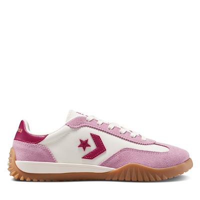 Baskets Run Star Trainer roses, fuchsia et blanches