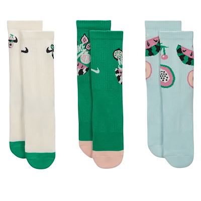 Chaussettes mi-mollet Everyday Cushion crème, vertes et bleues pour enfants