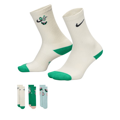 Chaussettes mi-mollet Everyday Cushion crème, vertes et bleues pour enfants Alternate View