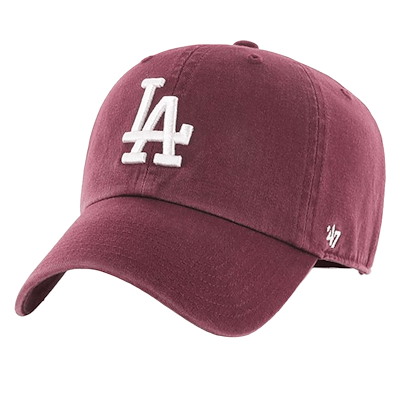 Main view of LA Dodgers Clean Up Cap in Maroon