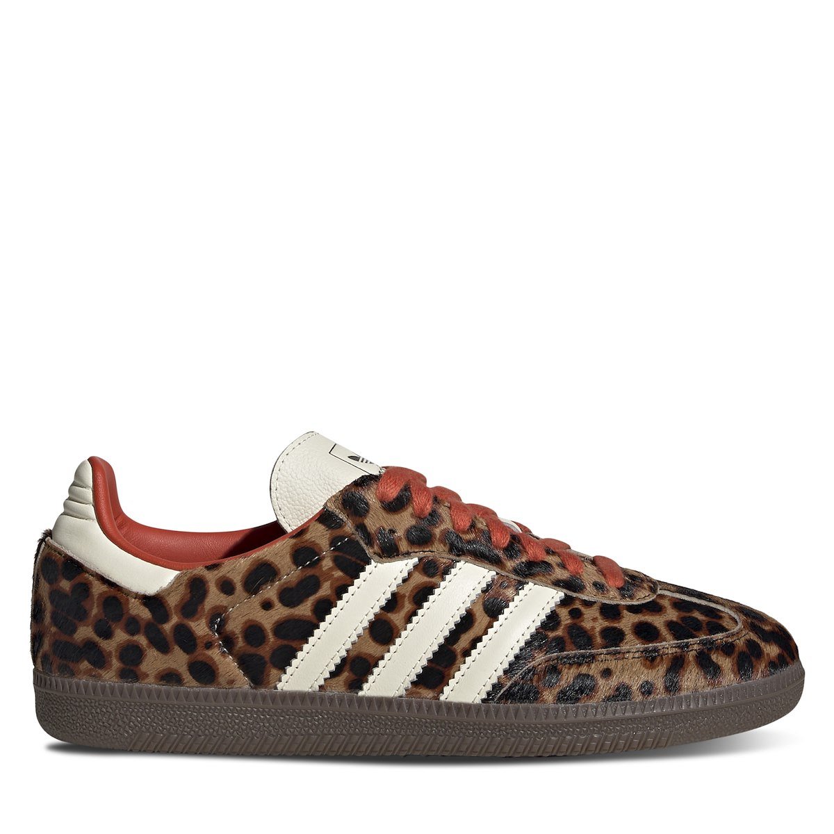 Women's Samba OG Leopard Sneakers in Dark Brown/Off-White/Orange