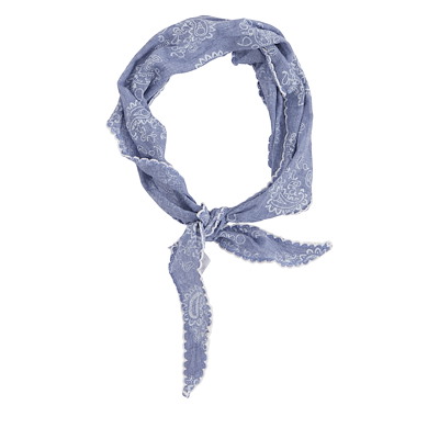 Main view of Paisley Scarf in Blue/White
