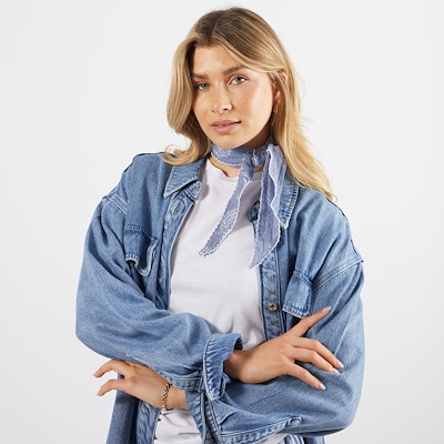 Alternate view of Paisley Scarf in Blue/White