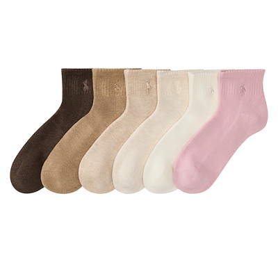 Women's 6-Pack Ankle Socks in Multicolour