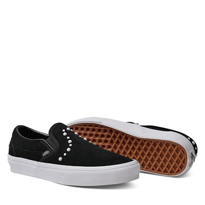 Baskets Classic Slip-On avec perles noires et blanches pour femmes Alternate View