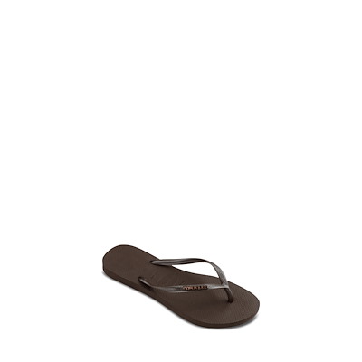 Alternate view of Women's Slim Flip Flops in Metallic Brown
