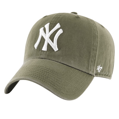 Main view of New York Yankees Clean Up Cap in Olive Green