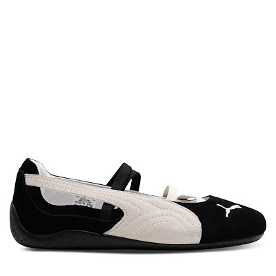 Women's Speedcat Ballet Shoes in Black/White | Little Burgundy