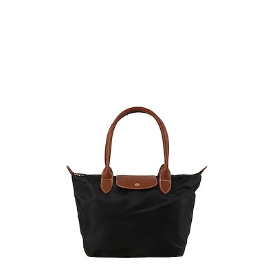Foldable Nylon Tote Bag in Black