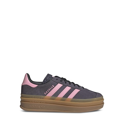 Big Kid's Gazelle Bold Platform Sneakers in Dark Grey/Pink