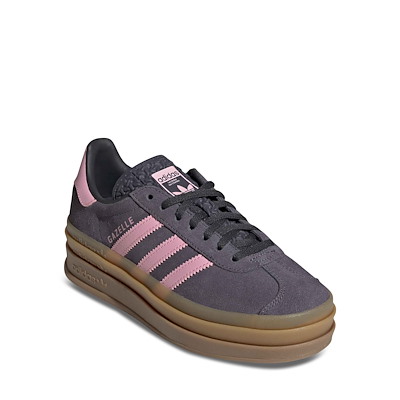 Big Kid's Gazelle Bold Platform Sneakers in Dark Grey/Pink Alternate View