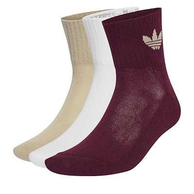 Chaussettes mi-mollet, lot de 3 en blanc/kaki/marron