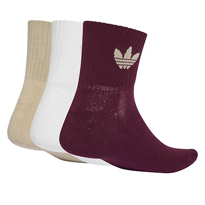 Chaussettes mi-mollet, lot de 3 en blanc/kaki/marron Alternate View