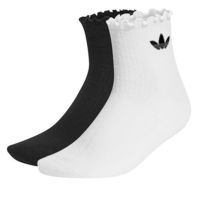 Chaussettes chevilles à volants Originals x Liberty London, lot de 2 en noir/blanc Alternate View
