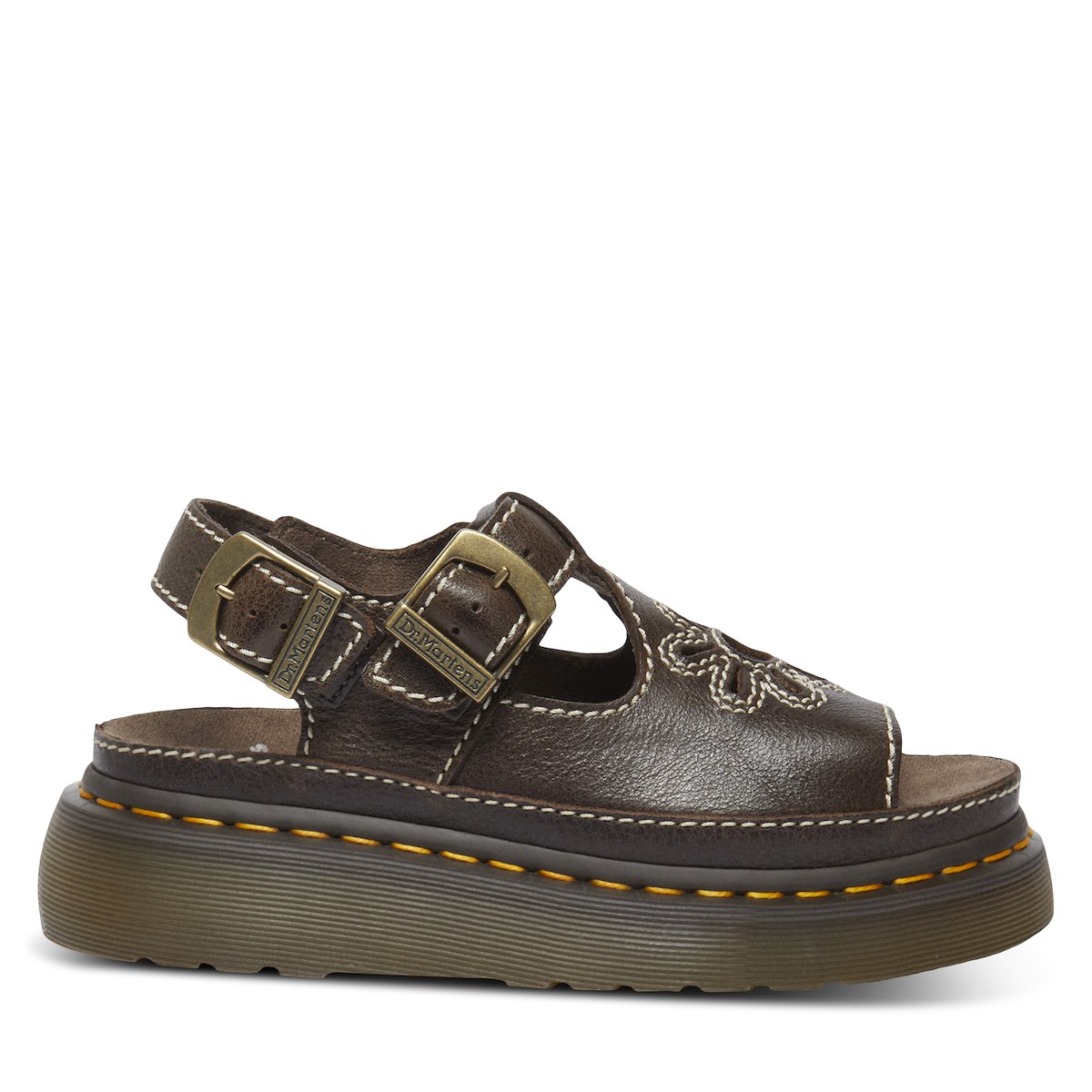 Dr. Martens Women's Dunnet Flower Platform Sandals in Brown