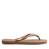 Sandales de plage slim or rose métallique pour femmes