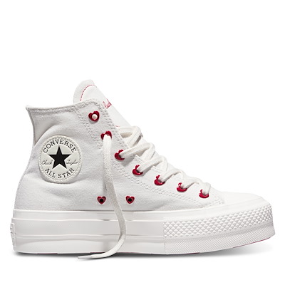 Women's Chuck Taylor Lift Hi Heart Sneakers in Vintage White
