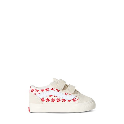 Toddler's Old Skool V Floral Sneakers in Beige/Red
