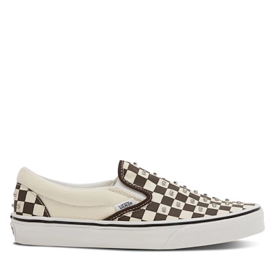 Women's Classic Checkerboard Rhinestone Slip-Ons