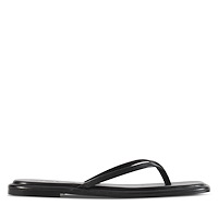 Women's Suki Leather Flip Flops in Black