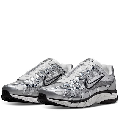 Baskets P-6000 argent métallique, noires et blanches pour hommes Alternate View