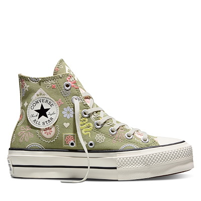 Baskets Chuck Taylor All-Star Lift Floral vert pâle pour femmes