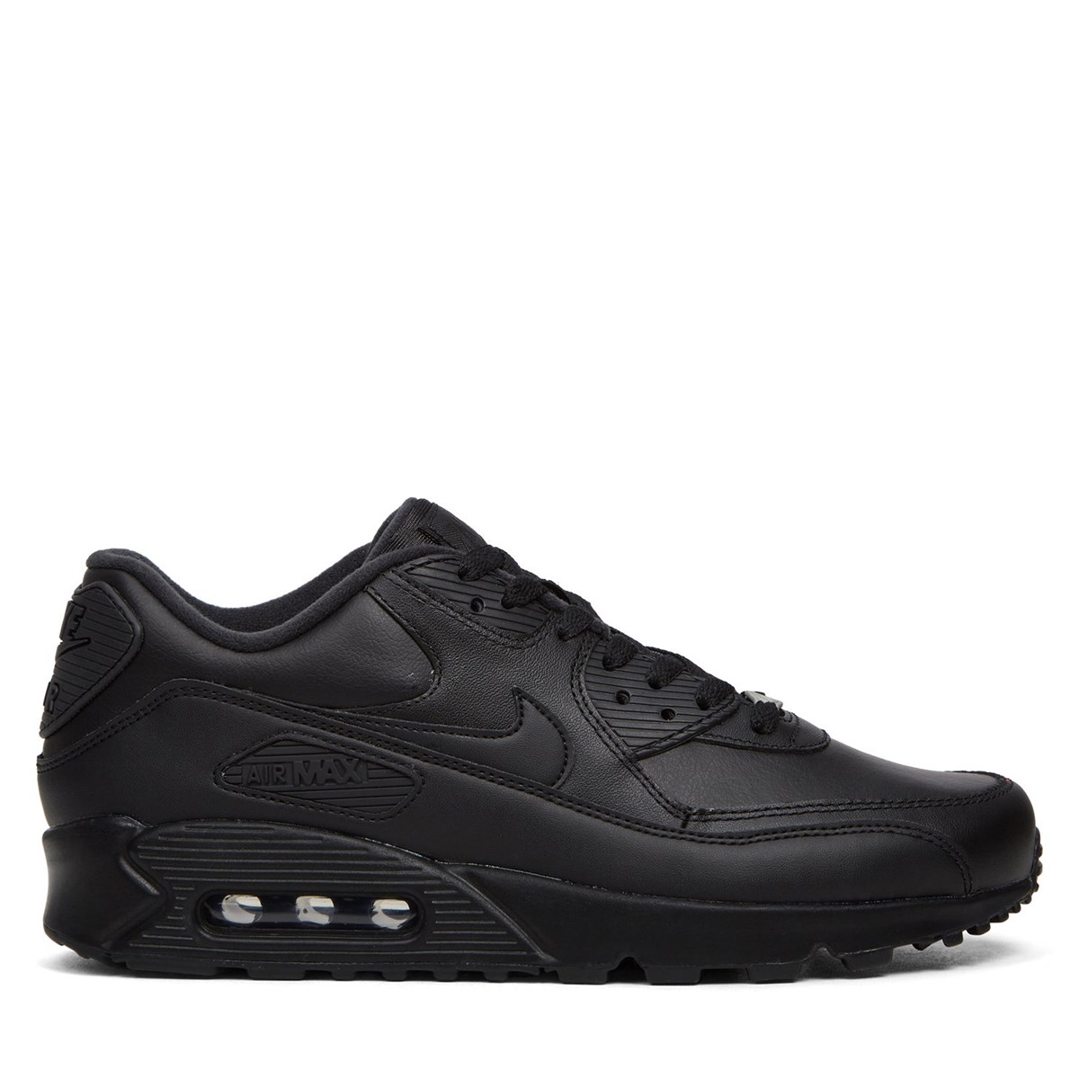 Air Max 90 Leather Sneakers in Black 
