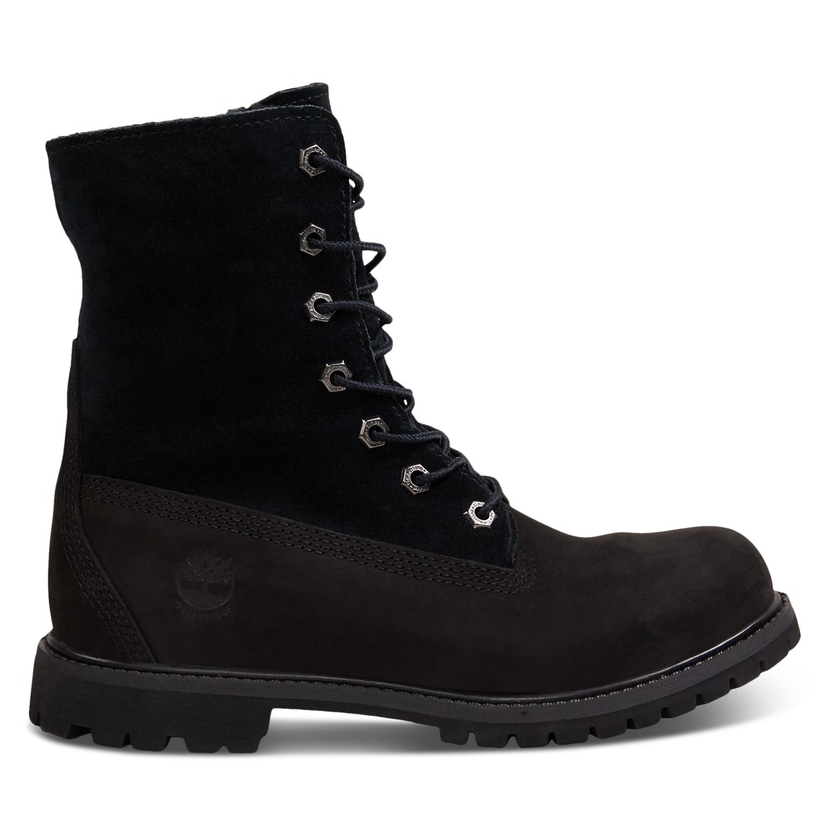 timberland black teddy fleece boots